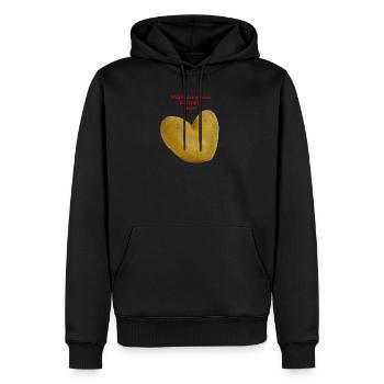 Karoffelherz2 - Männer Premium Bio Hoodie - Schwarz - Vorne - Nico (187cm)
