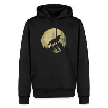 Natur des Wolfes - Männer Premium Bio Hoodie - Schwarz - Vorne - Nico (187cm)