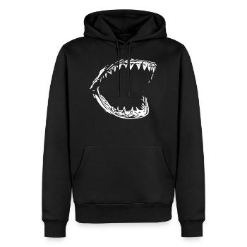 Mors de requin vecteur géant - Sweat à capuche Premium bio Homme - noir - Devant - Nico (187cm)