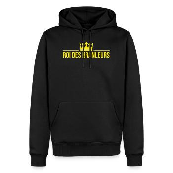 Roi des branleurs - Sweat à capuche Premium bio Homme - noir - Devant - Nico (187cm)