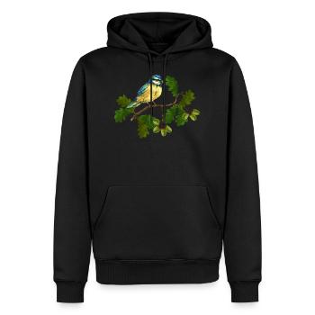 Oiseau - Sweat à capuche Premium bio Homme - noir - Devant - Nico (187cm)