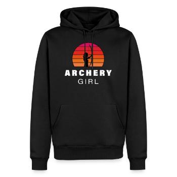 Archer motif silhouette - Men’s Premium Organic Hoodie - black - Front - Nico (187cm)