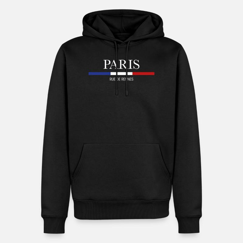 Paris Rue de Rennes - Männer Premium Bio Hoodie - Schwarz