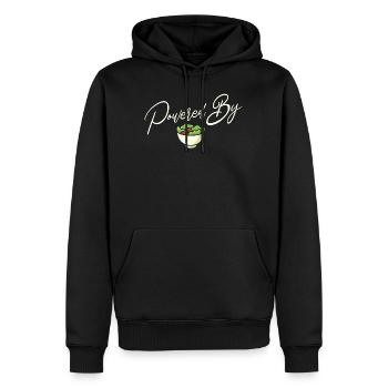 Powered by Salad vegan vegetarisch - Männer Premium Bio Hoodie - Schwarz - Vorne - Nico (187cm)