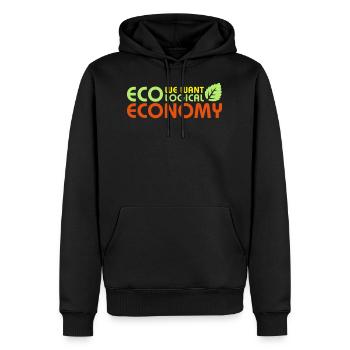 ecological economy leaf - Men’s Premium Organic Hoodie - black - Front - Nico (187cm)