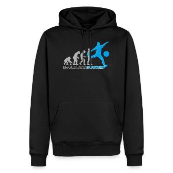 Football, joueur de football, soccer, évolution - Sweat à capuche Premium bio Homme - noir - Devant - Nico (187cm)