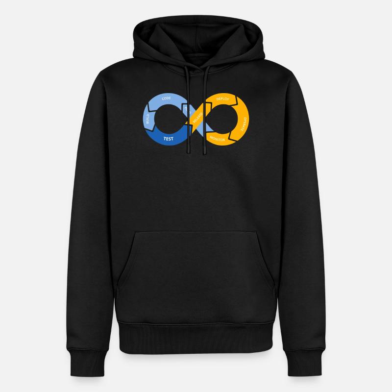 DevOps LifeCycle - Männer Premium Bio Hoodie - Schwarz