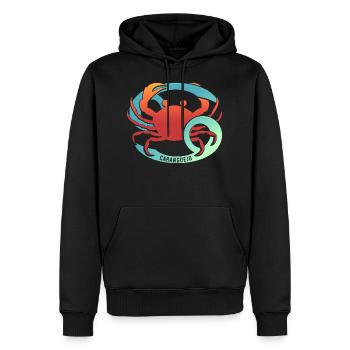 Zodiac - Caranguejo - Men’s Premium Organic Hoodie - black - Front - Nico (187cm)