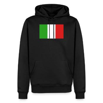 ITALIE - ITALY - Sweat à capuche Premium bio Homme - noir - Devant - Nico (187cm)