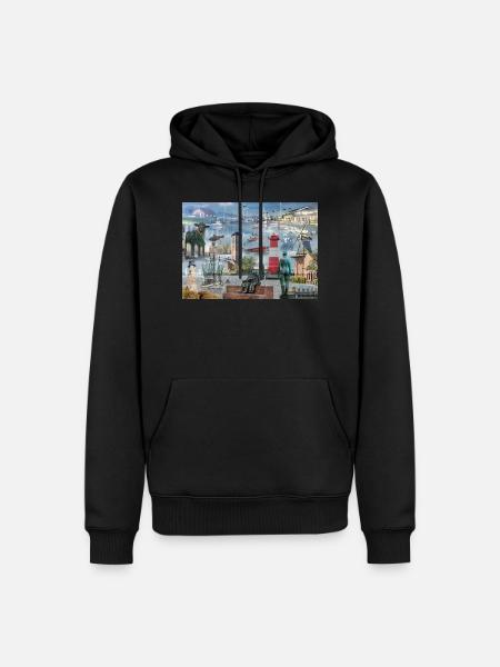 Objet caché Varel Dangast - Sweat à capuche Premium bio Homme - noir