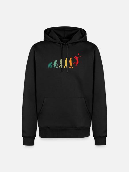 Volleyball Evolution Entwicklung Lustig Retro - Männer Premium Bio Hoodie - Schwarz