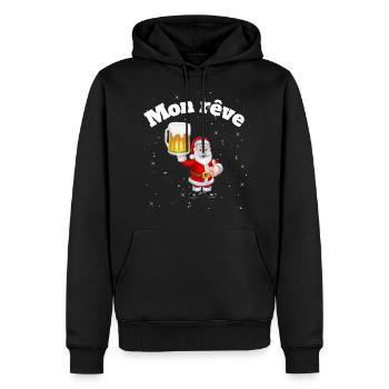 T shirt pere noel cadeau biere humour noel - Sweat à capuche Premium bio Homme - noir - Devant - Nico (187cm)