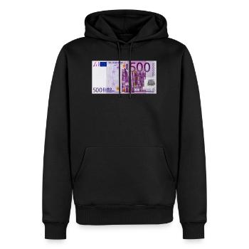 500 euros - Sweat à capuche Premium bio Homme - noir - Devant - Nico (187cm)