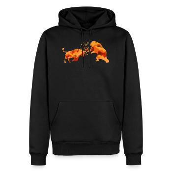 Bull versus Bear Stock - Männer Premium Bio Hoodie - Schwarz - Vorne - Nico (187cm)