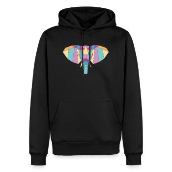 Farbe geometrischer Elefant - Männer Premium Bio Hoodie - Schwarz - Vorne - Nico (187cm)