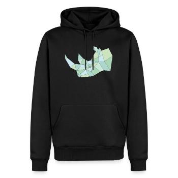 Farbiges geometrisches Nashorn - Männer Premium Bio Hoodie - Schwarz - Vorne - Nico (187cm)
