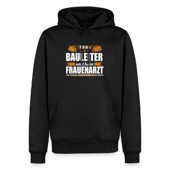 Bauleiter Hausbau Eigenheim Richtfest Häuslebauer - Männer Premium Bio Hoodie - Schwarz - Vorne - Nico (187cm)