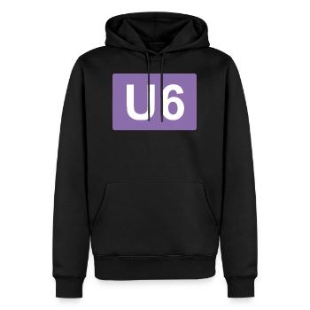 Berlin métro U6 - Sweat à capuche Premium bio Homme - noir - Devant - Nico (187cm)
