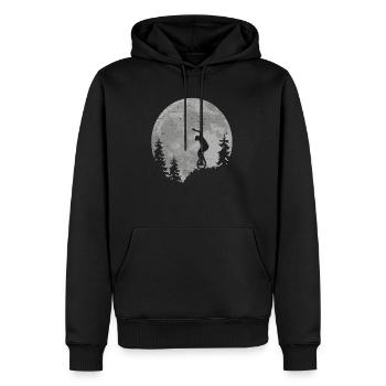 Monocycle cadeau lune monocycliste monocycle - Sweat à capuche Premium bio Homme - noir - Devant - Nico (187cm)