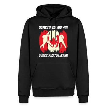 Hockey Sometimes You Win Sometimes You Learn - Männer Premium Bio Hoodie - Schwarz - Vorne - Nico (187cm)