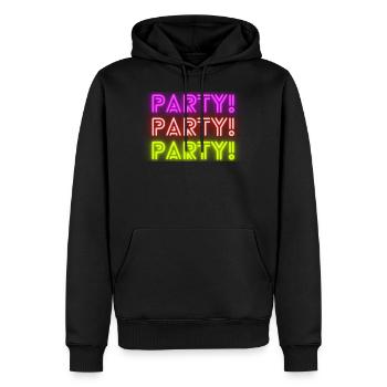 Party - Männer Premium Bio Hoodie - Schwarz - Vorne - Nico (187cm)