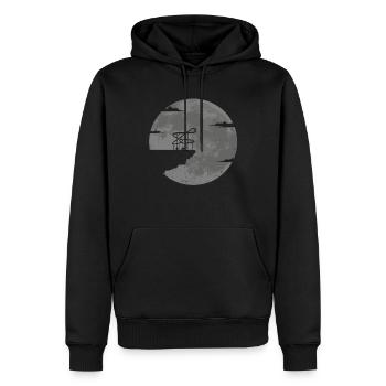 Idée cadeau Roller Coaster Parcs d'attractions de la pleine lune - Sweat à capuche Premium bio Homme - noir - Devant - Nico (187cm)