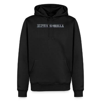 Alpha Gorilla Gym Workout Muscle Training Fitness - Men’s Premium Organic Hoodie - black - Front - Nico (187cm)