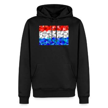 Luxemburg Flagge im low poly Stil - Männer Premium Bio Hoodie - Schwarz - Vorne - Nico (187cm)