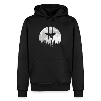Faucons oiseaux de proie Fauconnerie Fauconnerie Chasse à la lune - Sweat à capuche Premium bio Homme - noir - Devant - Nico (187cm)