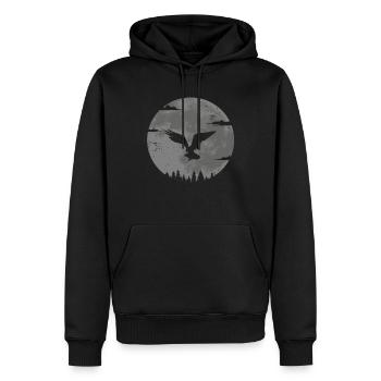 Faucons oiseaux de proie Fauconnerie Fauconnerie Chasse à la lune - Sweat à capuche Premium bio Homme - noir - Devant - Nico (187cm)