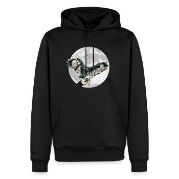 Faucons oiseaux de proie Fauconnerie Fauconnerie Chasse à la lune - Sweat à capuche Premium bio Homme - noir - Devant - Nico (187cm)