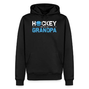 Hockey Grandpa - Sweat à capuche Premium bio Homme - noir - Devant - Nico (187cm)