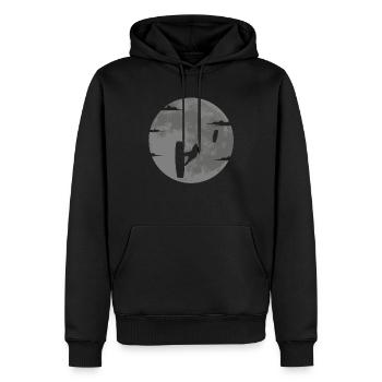 Kitesurfen Geschenkidee Kiteboarden Vollmond - Männer Premium Bio Hoodie - Schwarz - Vorne - Nico (187cm)