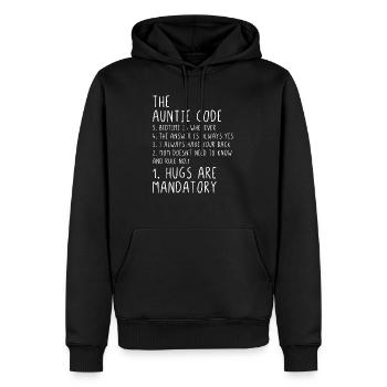 The Auntie Code - Sweat à capuche Premium bio Homme - noir - Devant - Nico (187cm)