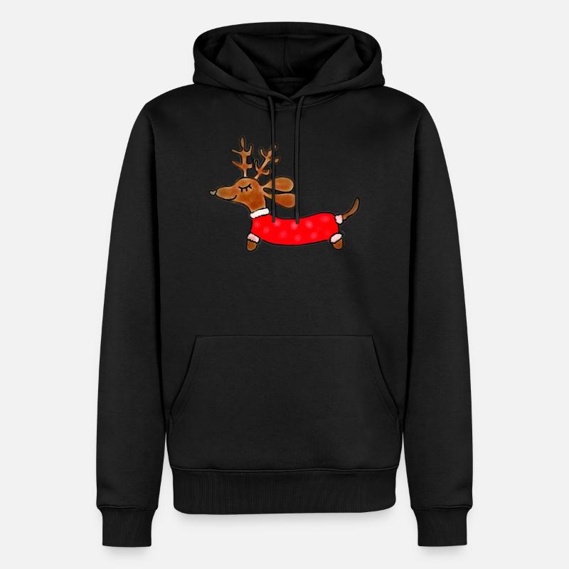 Weihnachtsdackel - Männer Premium Bio Hoodie - Schwarz