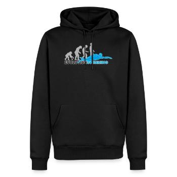 evolution swimming, swim, schwimmen, Schwimmer - Männer Premium Bio Hoodie - Schwarz - Vorne - Nico (187cm)