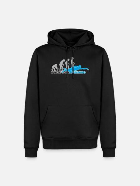 evolution swimming, swim, swim, swimmer - Men’s Premium Organic Hoodie - black