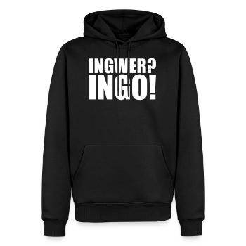 Ingwer? Ingo! Lustiger, witziger Spruch für Ingos - Männer Premium Bio Hoodie - Schwarz - Vorne - Nico (187cm)