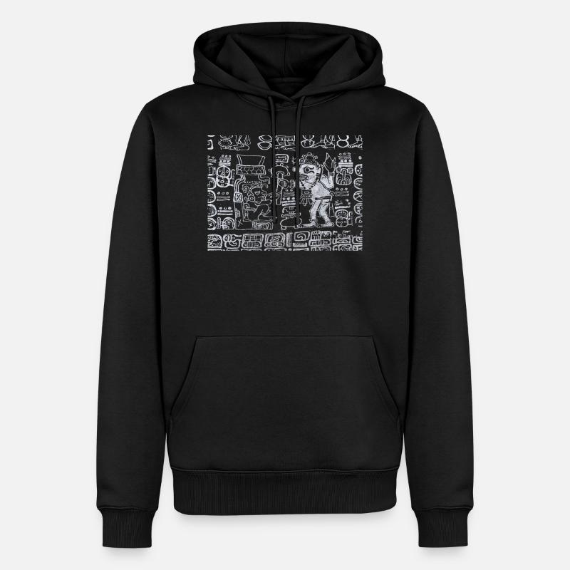 Conception graphique aztèque - Sweat à capuche Premium bio Homme - noir