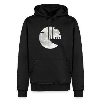 Échecs pièces d'échecs joueur d'échecs pleine lune - Sweat à capuche Premium bio Homme - noir - Devant - Nico (187cm)