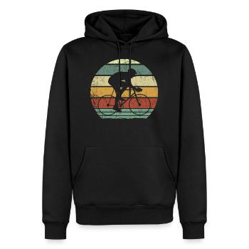 Cycliste de course rétro - Sweat à capuche Premium bio Homme - noir - Devant - Nico (187cm)