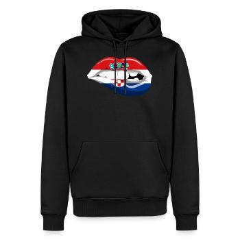 Croatia flag lips Adria Zagreb Croatian homeland - Men’s Premium Organic Hoodie - black - Front - Nico (187cm)
