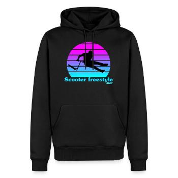 Scooter freestyle sunshine - Sweat à capuche Premium bio Homme - noir - Devant - Nico (187cm)