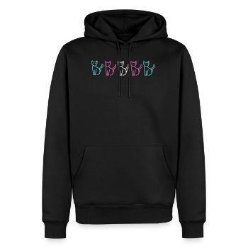 Subtle trans Pride Cats, transgender Cats - Männer Premium Bio Hoodie - Schwarz - Vorne - Nico (187cm)