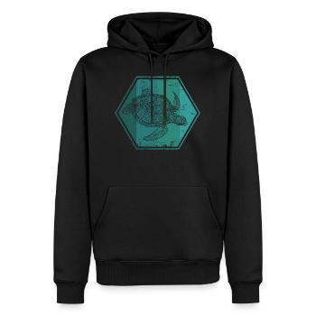 Schildkröte - Männer Premium Bio Hoodie - Schwarz - Vorne - Nico (187cm)