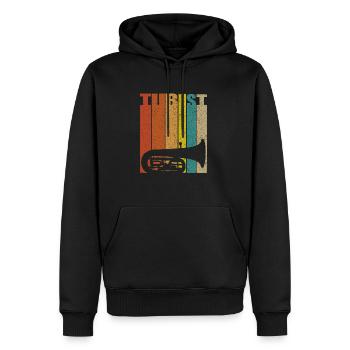 Tuba joueur de tuba joueur de tuba - Sweat à capuche Premium bio Homme - noir - Devant - Nico (187cm)