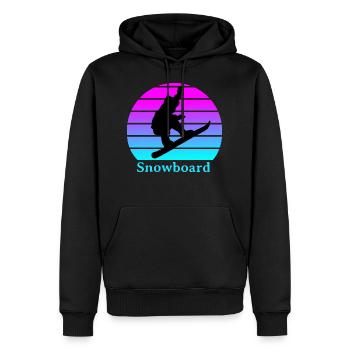 Snowboard - Sweat à capuche Premium bio Homme - noir - Devant - Nico (187cm)