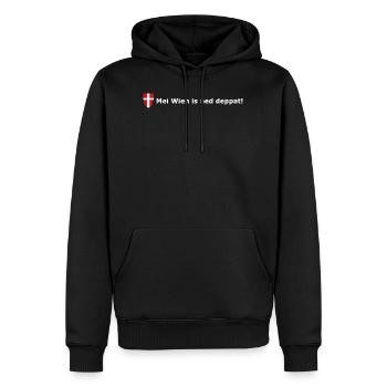 Mei Wien is ned deppat - Männer Premium Bio Hoodie - Schwarz - Vorne - Nico (187cm)