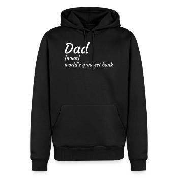 définition de papa drôle-drôle papa argent blagues-papa - Sweat à capuche Premium bio Homme - noir - Devant - Nico (187cm)