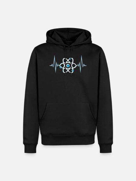 Heartbeat atom pulse - Men’s Premium Organic Hoodie - black